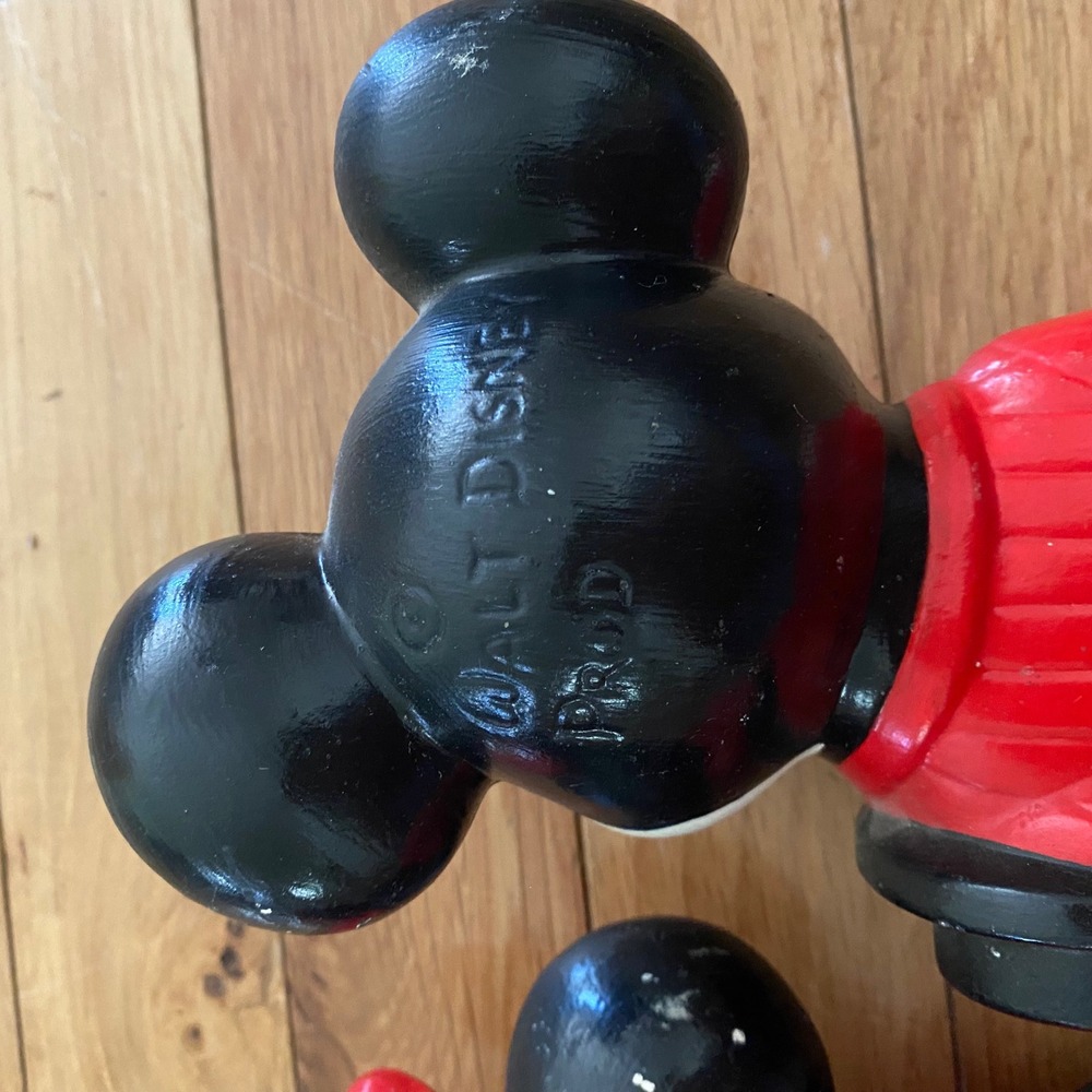 Vintage Mickey and Minnie Mouse Figurine Set Walt Disney Productions Red Black - Picture 8 of 8